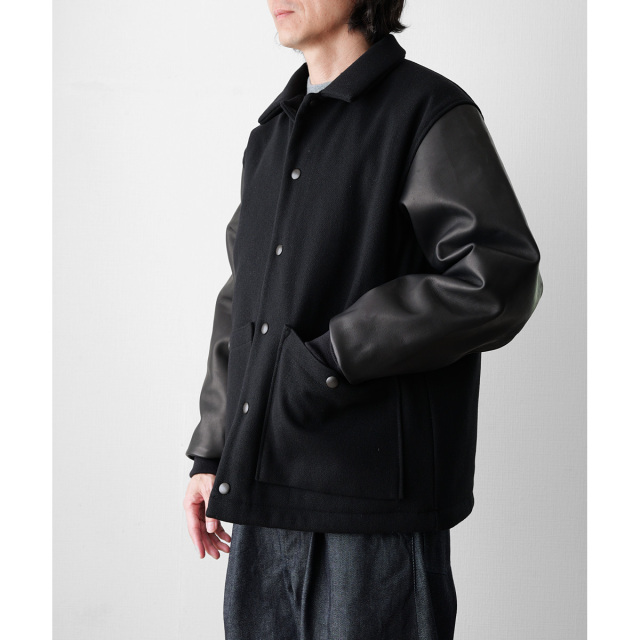 ジャックマン【Jackman】Melton Award Jacket Jackman Melton Award Jacket - Black Mix – Circle of Friends Shop